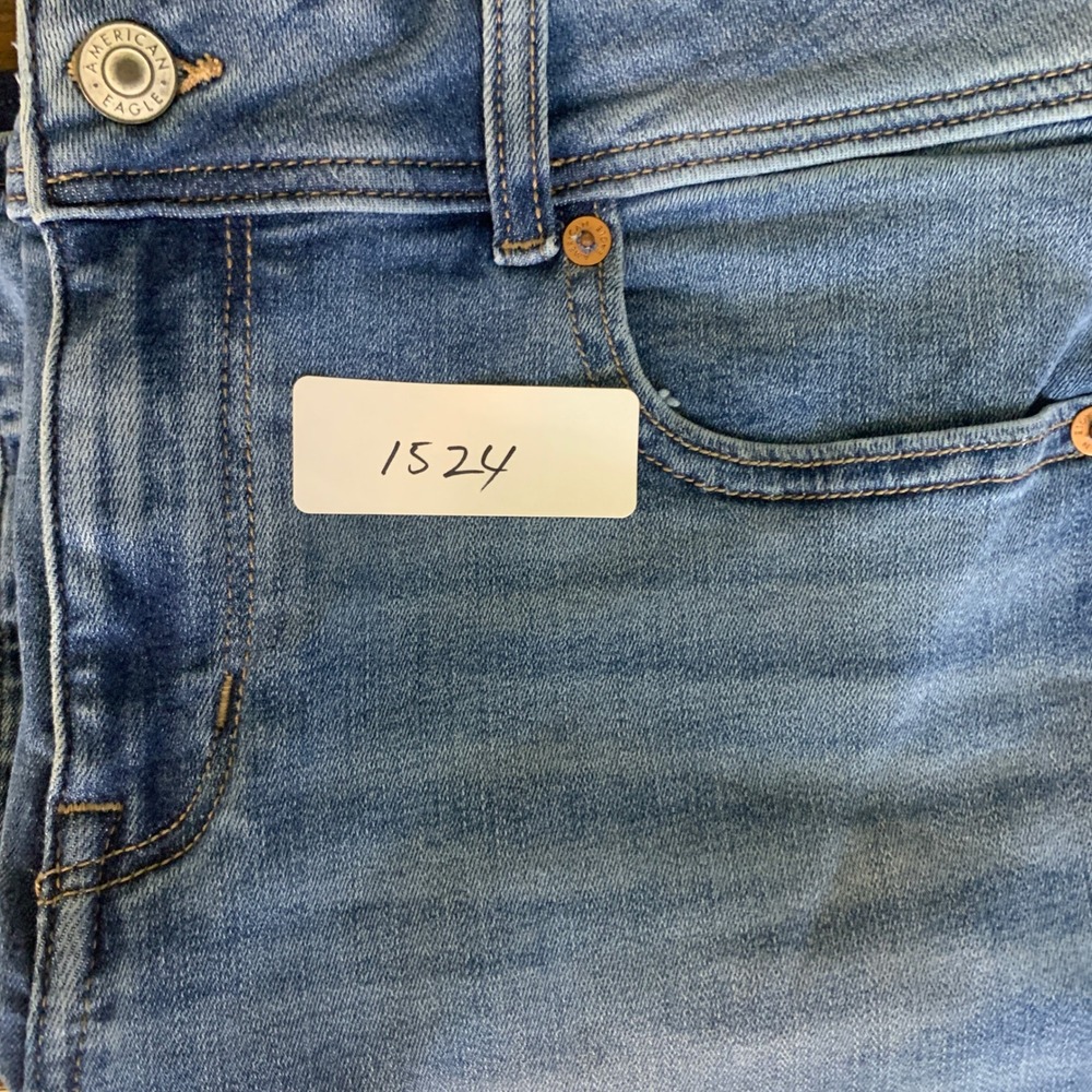 American Eagle Jeans Kick Boot Next Level Stretch Size 10 32W Low Rise Bootcut - Picture 10 of 10
